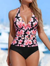 Tankini com Decote em V Floral