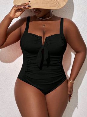 Maiô Plus Size com Decote V e Detalhes Elegantes G2