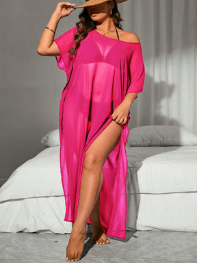 Saída De Praia Plus Size Com Transparência