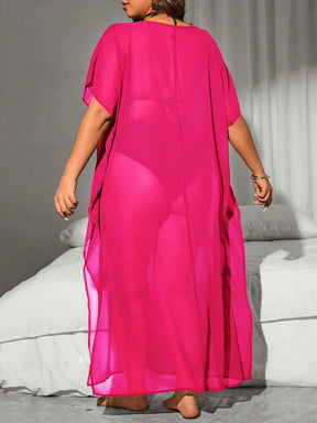 Saída De Praia Plus Size Com Transparência