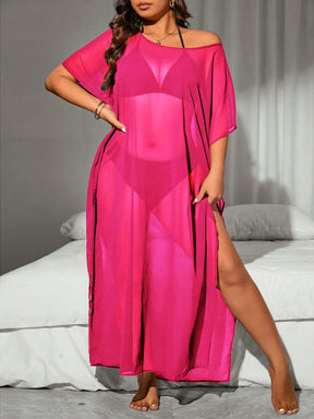 Saída De Praia Plus Size Com Transparência