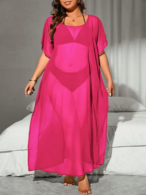 Saída De Praia Plus Size Com Transparência