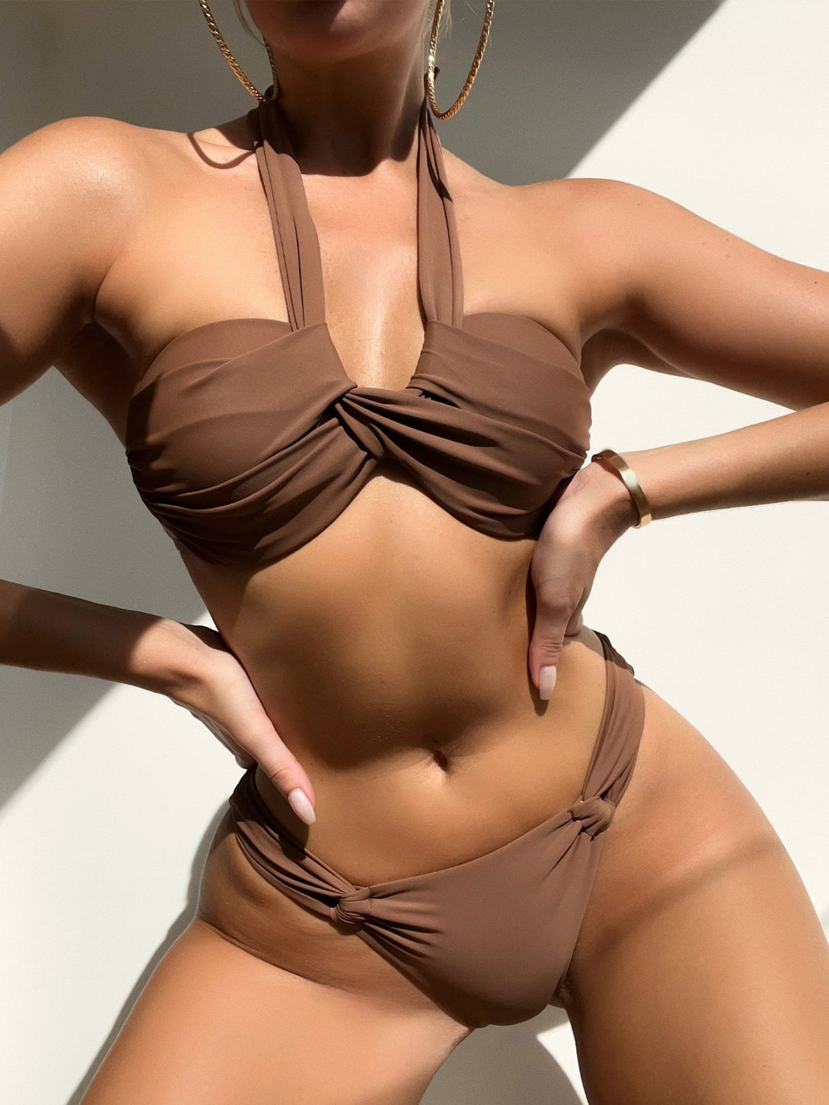 Biquíni Halter Torcido Push-Up Verão GG